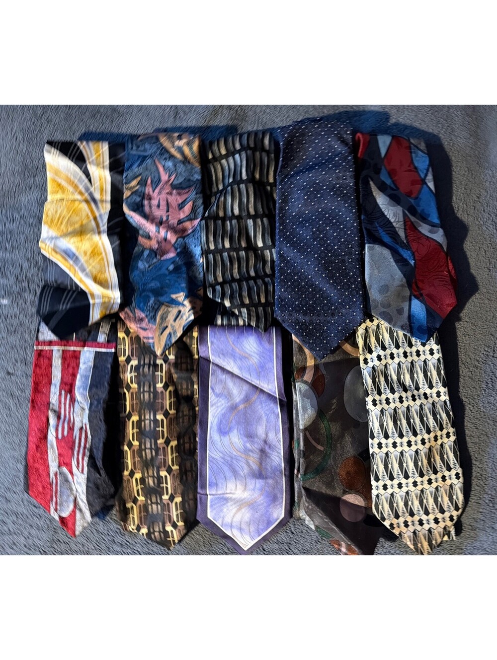 Lot Of 10 Men’s Neck Ties Jean-Baptiste Caumont, Louis Roth, Emilio Ponti & More